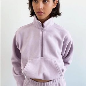 Aritzia tna 1/2 polar zip lavender medium
